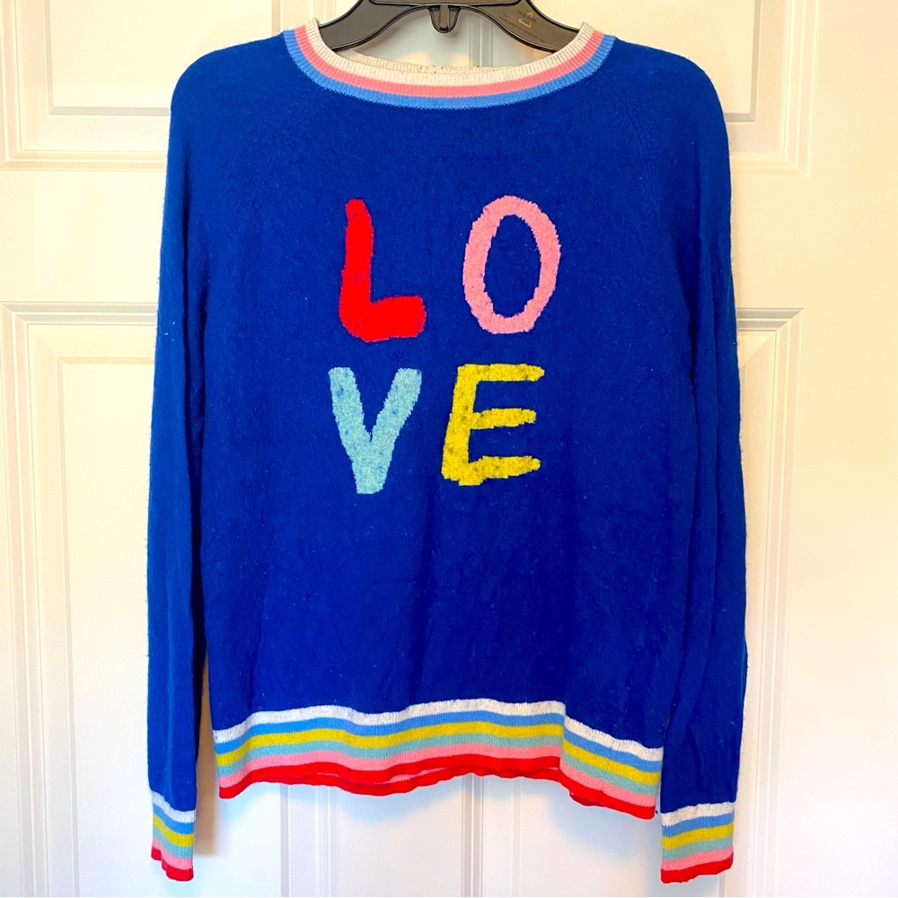 SOLD Mini Boden Orion Blue LOVE Sweater Girl 15-16Y